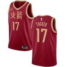 Men's Nike Houston Rockets #17 PJ Tucker Swingman Red NBA Jersey - 2018 19 City Edition
