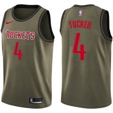 Men's Nike Houston Rockets #4 PJ Tucker Green Salute to Service NBA Swingman Jersey