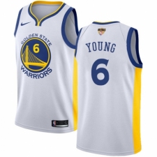 Youth Nike Golden State Warriors #6 Nick Young Authentic White Home 2018 NBA Finals Bound NBA Jersey - Association Edition