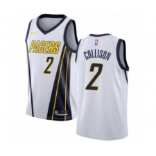 Men's Nike Indiana Pacers #2 Darren Collison White Swingman Jersey - Earned Edition