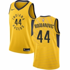 Men's Nike Indiana Pacers #44 Bojan Bogdanovic Authentic Gold NBA Jersey Statement Edition