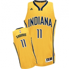 Men's Adidas Indiana Pacers #11 Domantas Sabonis Swingman Gold Alternate NBA Jersey