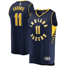 Men's Indiana Pacers #11 Domantas Sabonis Fanatics Branded Navy 2020-21 Fast Break Player Jersey