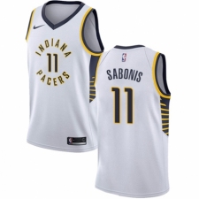 Men's Nike Indiana Pacers #11 Domantas Sabonis Authentic White NBA Jersey - Association Edition