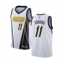 Men's Nike Indiana Pacers #11 Domantas Sabonis White Swingman Jersey - Earned Edition