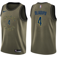 Youth Nike Indiana Pacers #4 Victor Oladipo Swingman Green Salute to Service NBA Jersey