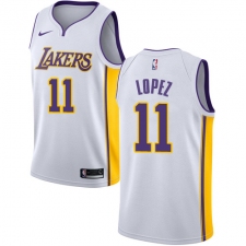 Men's Nike Los Angeles Lakers #11 Brook Lopez Authentic White NBA Jersey - Association Edition
