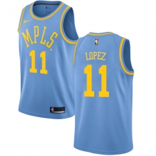 Men's Nike Los Angeles Lakers #11 Brook Lopez Swingman Blue Hardwood Classics NBA Jersey