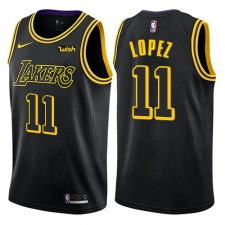 Youth Nike Los Angeles Lakers #11 Brook Lopez Swingman Black NBA Jersey - City Edition