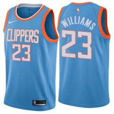 Men's Nike Los Angeles Clippers #23 Louis Williams Authentic Blue NBA Jersey - City Edition