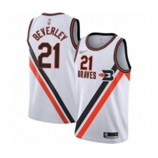 Men's Los Angeles Clippers #21 Patrick Beverley Authentic White Hardwood Classics Finished Basketball Jersey