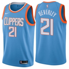 Men's Nike Los Angeles Clippers #21 Patrick Beverley Authentic Blue NBA Jersey - City Edition
