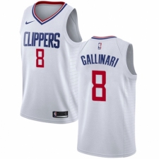 Men's Nike Los Angeles Clippers #8 Danilo Gallinari Authentic White NBA Jersey - Association Edition