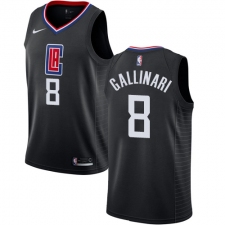 Women's Nike Los Angeles Clippers #8 Danilo Gallinari Authentic Black Alternate NBA Jersey Statement Edition