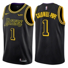 Men's Nike Los Angeles Lakers #1 Kentavious Caldwell-Pope Authentic Black City Edition NBA Jersey