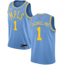 Men's Nike Los Angeles Lakers #1 Kentavious Caldwell-Pope Swingman Blue Hardwood Classics NBA Jersey