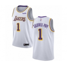 Women's Los Angeles Lakers #1 Kentavious Caldwell-Pope Authentic White Basketball Jerseys - Association Edition