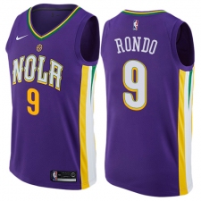 Women's Nike New Orleans Pelicans #9 Rajon Rondo Swingman Purple NBA Jersey - City Edition