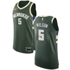 Youth Nike Milwaukee Bucks #5 D. J. Wilson Authentic Green Road NBA Jersey - Icon Edition