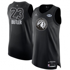 Men's Nike Jordan Minnesota Timberwolves #23 Jimmy Butler Authentic Black 2018 All-Star Game NBA Jersey