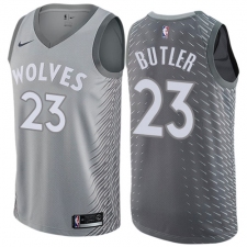 Men's Nike Minnesota Timberwolves #23 Jimmy Butler Authentic Gray NBA Jersey - City Edition