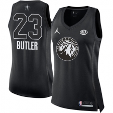 Women's Nike Jordan Minnesota Timberwolves #23 Jimmy Butler Swingman Black 2018 All-Star Game NBA Jersey