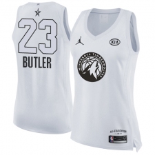 Women's Nike Jordan Minnesota Timberwolves #23 Jimmy Butler Swingman White 2018 All-Star Game NBA Jersey