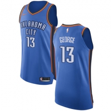 Women's Nike Oklahoma City Thunder #13 Paul George Authentic Royal Blue Road NBA Jersey - Icon Edition