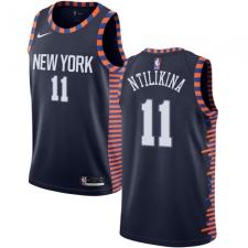Men's Nike New York Knicks #11 Frank Ntilikina Swingman Navy Blue NBA Jersey - 2018 19 City Edition