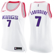 Women's Nike Sacramento Kings #7 Skal Labissiere Swingman White/Pink Fashion NBA Jersey