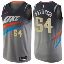 Men's Nike Oklahoma City Thunder #54 Patrick Patterson Swingman Gray NBA Jersey - City Edition