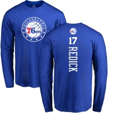 NBA Nike Philadelphia 76ers #17 JJ Redick Royal Blue Backer Long Sleeve T-Shirt