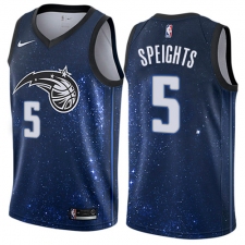 Men's Nike Orlando Magic #5 Marreese Speights Authentic Blue NBA Jersey - City Edition