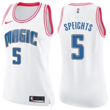 Women's Nike Orlando Magic #5 Marreese Speights Swingman White/Pink Fashion NBA Jersey