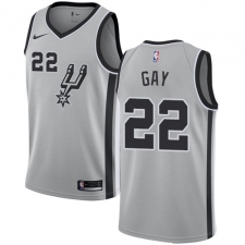Men's Nike San Antonio Spurs #22 Rudy Gay Swingman Silver Alternate NBA Jersey Statement Edition