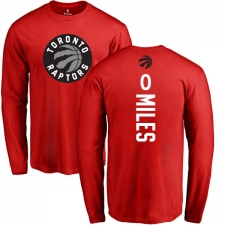 NBA Nike Toronto Raptors #0 C.J. Miles Red Backer Long Sleeve T-Shirt