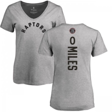 NBA Women's Nike Toronto Raptors #0 C.J. Miles Ash Backer T-Shirt