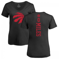 NBA Women's Nike Toronto Raptors #0 C.J. Miles Black One Color Backer Slim-Fit V-Neck T-Shirt