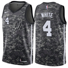 Men's Nike San Antonio Spurs #4 Derrick White Authentic Camo NBA Jersey - City Edition