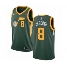 Youth Nike Utah Jazz #8 Jonas Jerebko Green Swingman Jersey - Earned Edition