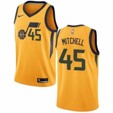 Men's Nike Utah Jazz #45 Donovan Mitchell Swingman Gold NBA Jersey Statement Edition