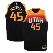 Youth Utah Jazz #45 Donovan Mitchell Nike Black 2020-21 Swingman Jersey