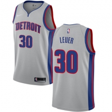 Youth Nike Detroit Pistons #30 Jon Leuer Swingman Silver NBA Jersey Statement Edition