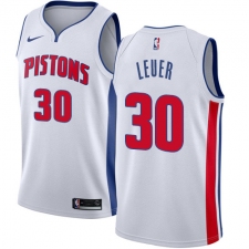 Youth Nike Detroit Pistons #30 Jon Leuer Swingman White Home NBA Jersey - Association Edition