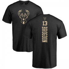 NBA Nike Milwaukee Bucks #13 Malcolm Brogdon Black One Color Backer T-Shirt