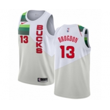 Women's Nike Milwaukee Bucks #13 Malcolm Brogdon White Swingman Jersey - Earned Edition