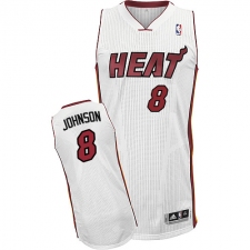 Men's Adidas Miami Heat #8 Tyler Johnson Authentic White Home NBA Jersey