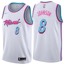 Men's Nike Miami Heat #8 Tyler Johnson Authentic White NBA Jersey - City Edition