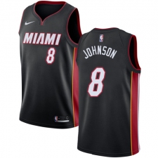Men's Nike Miami Heat #8 Tyler Johnson Swingman Black Road NBA Jersey - Icon Edition