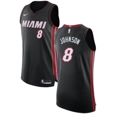 Youth Nike Miami Heat #8 Tyler Johnson Authentic Black Road NBA Jersey - Icon Edition